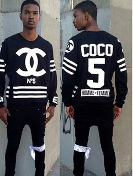 chanel mens hoodie|chanel sweater black and white.